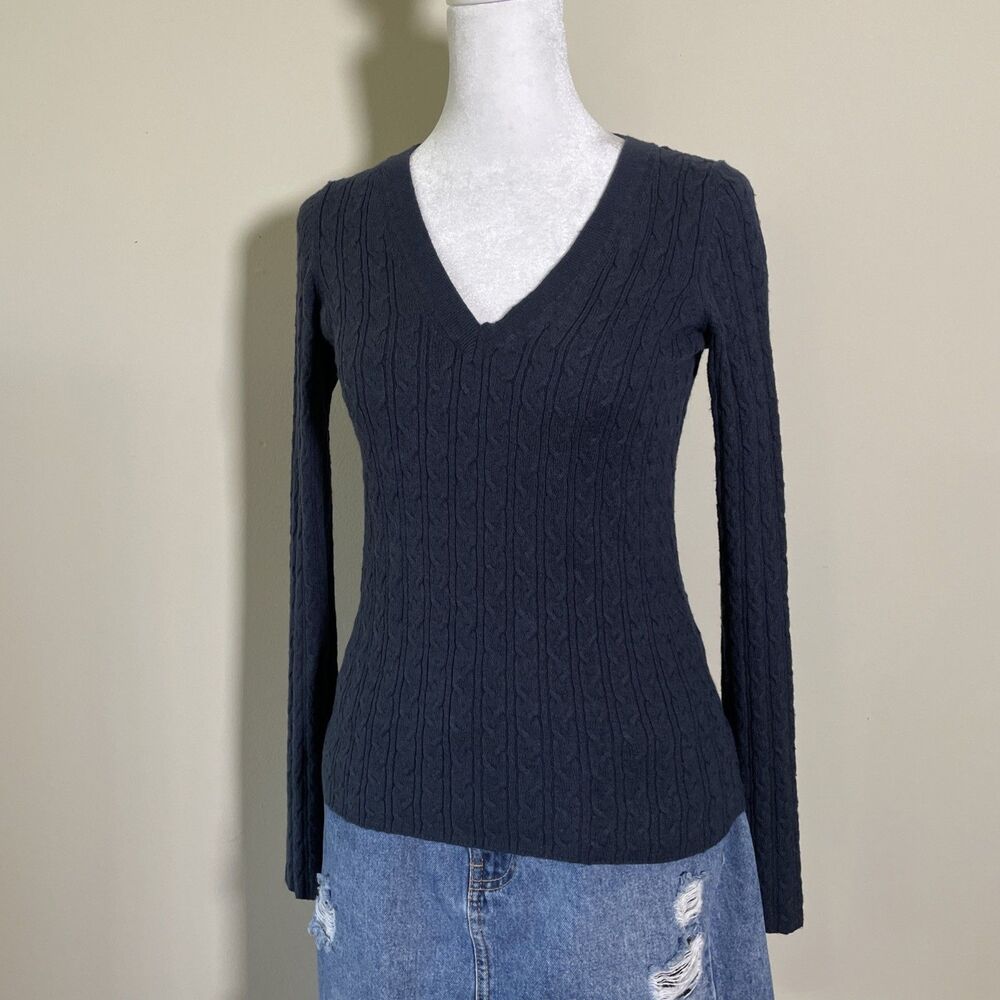 Banana Republic Women's Cotton / Angora Rabbit Hair Sweater Sz XS Y2K Vtg Preppy
